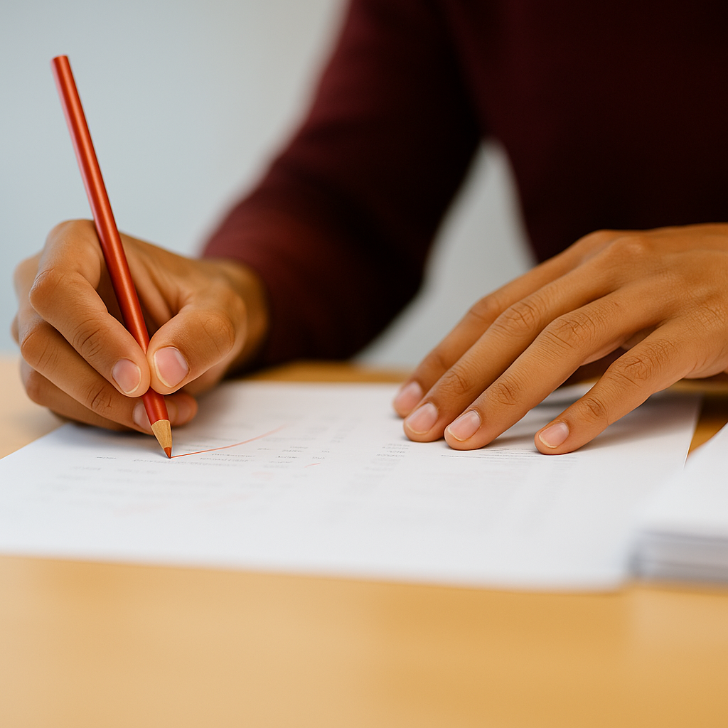 Manual Quality Control on a paper document